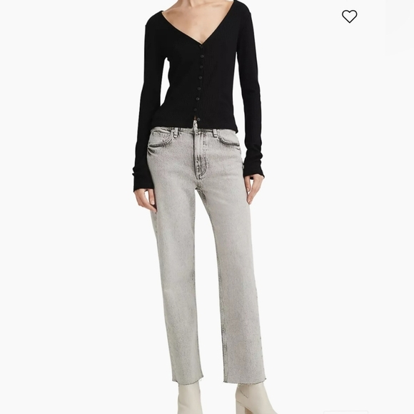 Rag & Bone The Harlow mid rise straight grey glacier jeans. Women's sz 29 new - Picture 1 of 8